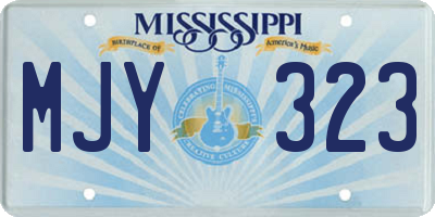 MS license plate MJY323