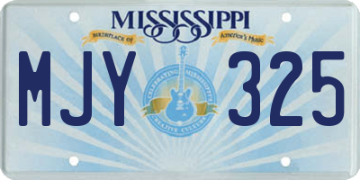 MS license plate MJY325