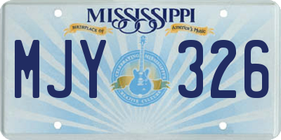 MS license plate MJY326