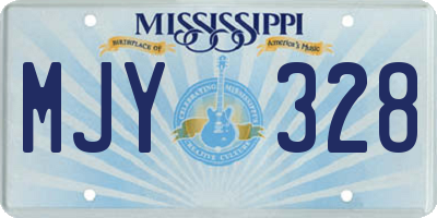 MS license plate MJY328