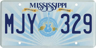 MS license plate MJY329