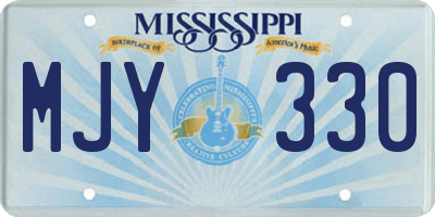 MS license plate MJY330