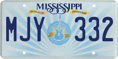 MS license plate MJY332