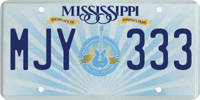 MS license plate MJY333