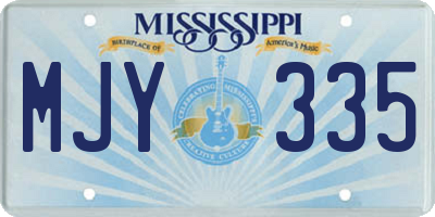 MS license plate MJY335
