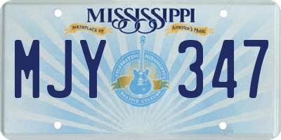 MS license plate MJY347