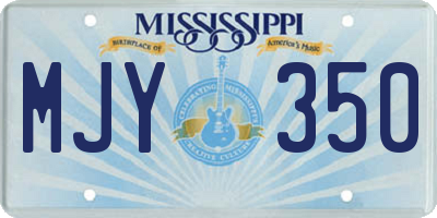 MS license plate MJY350