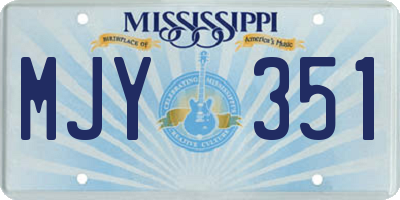 MS license plate MJY351