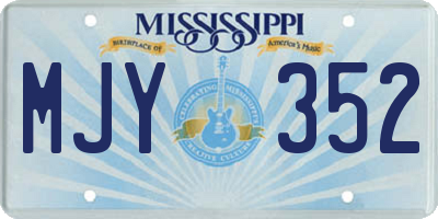 MS license plate MJY352
