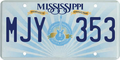 MS license plate MJY353