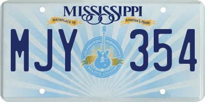 MS license plate MJY354