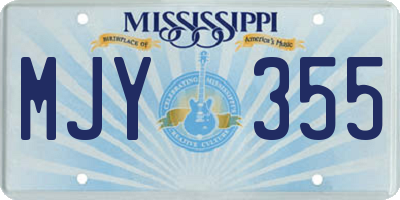 MS license plate MJY355