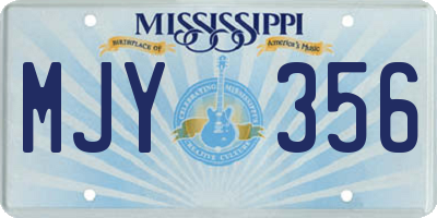 MS license plate MJY356