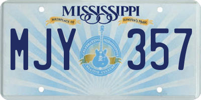 MS license plate MJY357