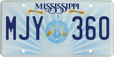 MS license plate MJY360