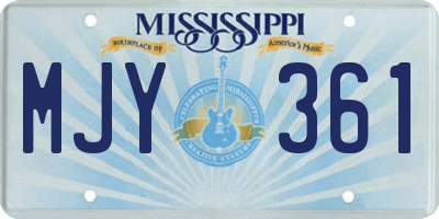 MS license plate MJY361