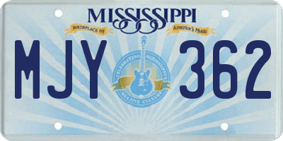 MS license plate MJY362