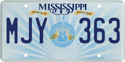 MS license plate MJY363
