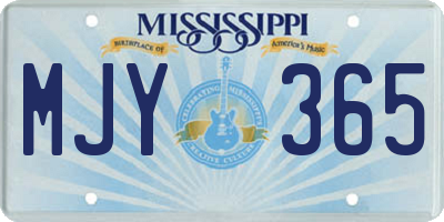 MS license plate MJY365