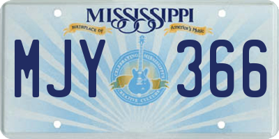 MS license plate MJY366