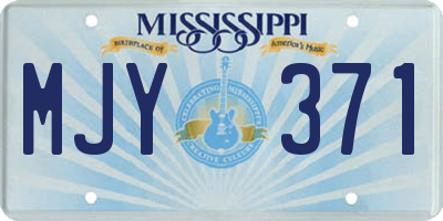 MS license plate MJY371