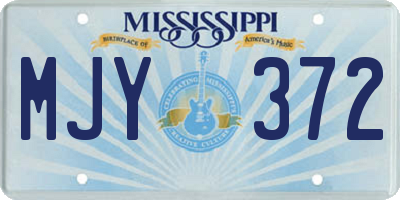 MS license plate MJY372