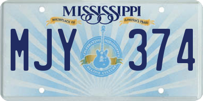 MS license plate MJY374