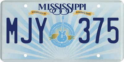 MS license plate MJY375
