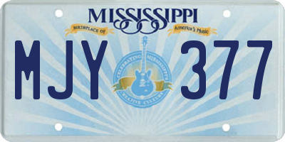 MS license plate MJY377
