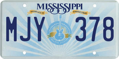 MS license plate MJY378