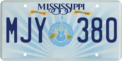 MS license plate MJY380