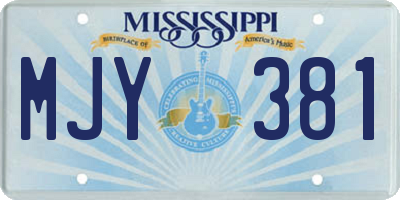 MS license plate MJY381
