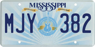 MS license plate MJY382