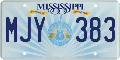 MS license plate MJY383