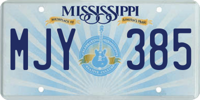 MS license plate MJY385