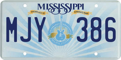 MS license plate MJY386