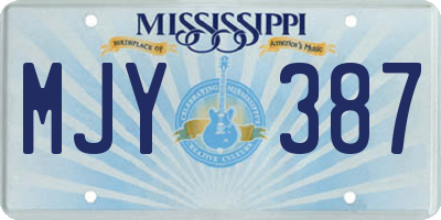 MS license plate MJY387