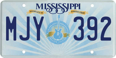 MS license plate MJY392