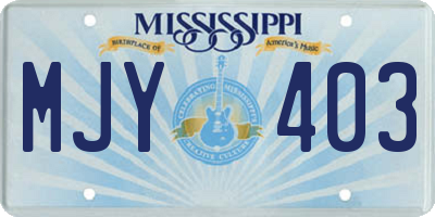 MS license plate MJY403