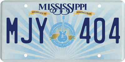 MS license plate MJY404