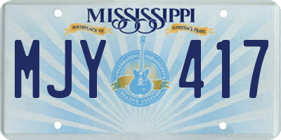 MS license plate MJY417