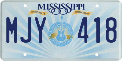 MS license plate MJY418