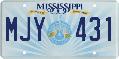 MS license plate MJY431