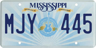 MS license plate MJY445