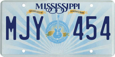 MS license plate MJY454
