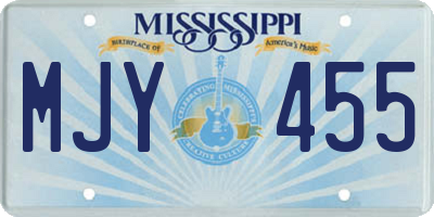 MS license plate MJY455