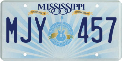 MS license plate MJY457