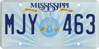 MS license plate MJY463
