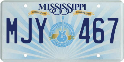 MS license plate MJY467