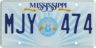 MS license plate MJY474